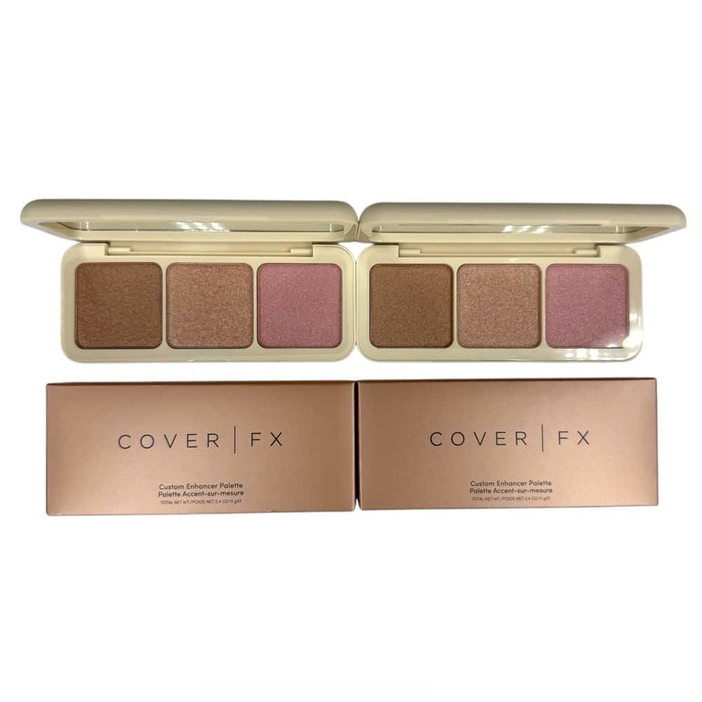New in Box Set of 2 Cover FX Custom Enhancer Palettes Pressed Powder Highlighter